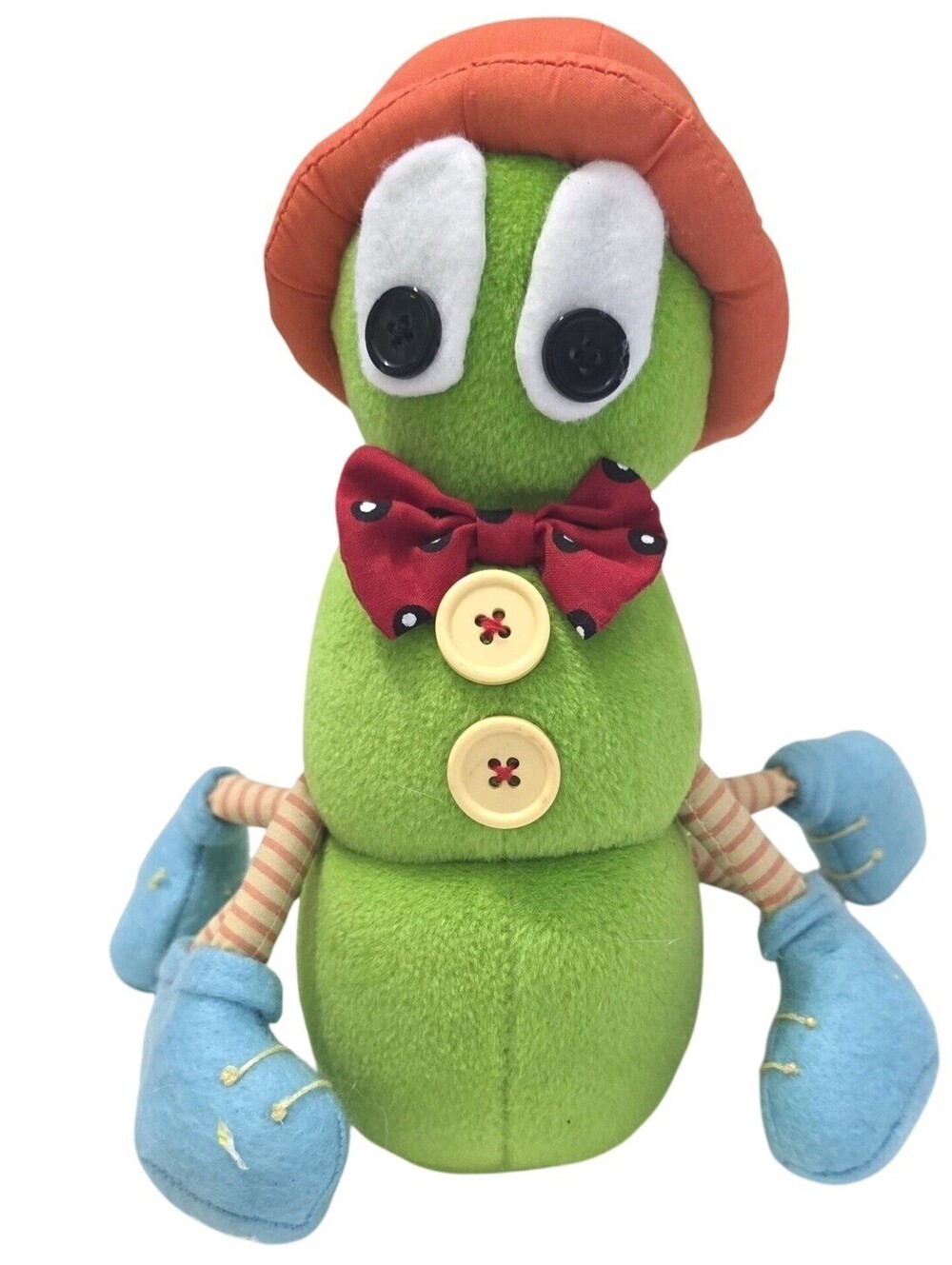 Vintage 1999 Mary Engelbreit Enesco Corey Caterpillar Cuties Plush 9in Green Hat
